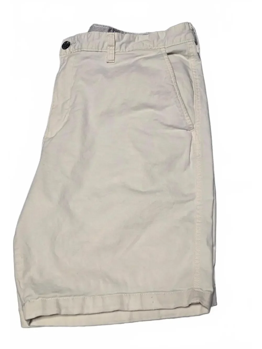 George Men’s Size 40 Cream Khaki Chino Shorts Flat Front Casual